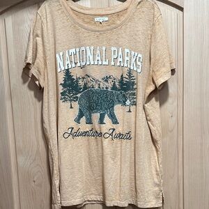 National Parks 'Adventure Awaits' Graphic Tee in light orange